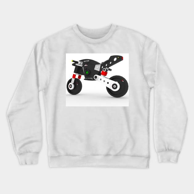 Motorcycle Vector Crewneck Sweatshirt by Rizaldiuk